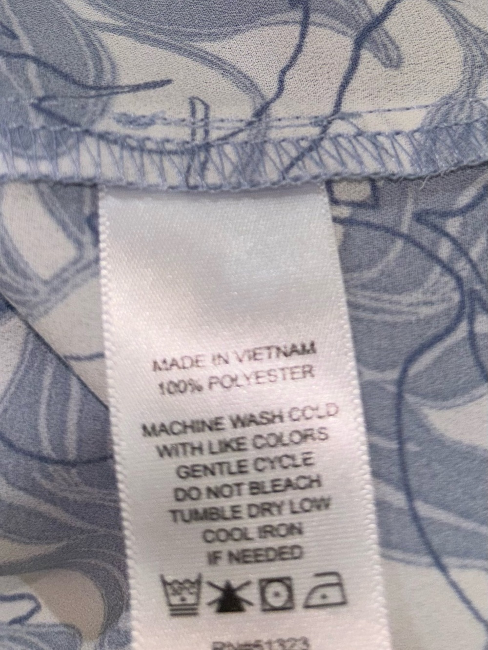 Chaus Blue & White Blouse with Leaf Print - Picture 8 of 9
